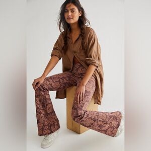 We the Free Low Rise Penny Pull On Flared Printed Pant